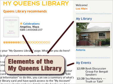 Elements of the 'My Queens Library'