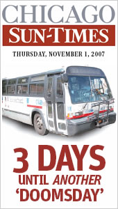 CTA Bus with Doomsday Headline